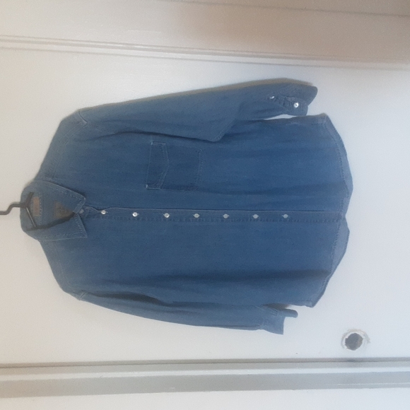 Vintage A.M.I. Denim Button Down Shirt Sz L - Picture 1 of 5